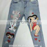 HIGH-QUALITY CARTOON PATTERN JEANS WOMEN thumbnail-1