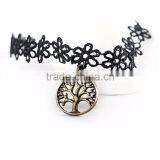 Vintage Punk Short Black Lace Velvet Choker Necklace for Women thumbnail-5