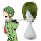 Wholesale Price 13 Inches Green Short Anime Role Kuroko no Basuke Midorima Shintaro Cosplay Wig thumbnail-1