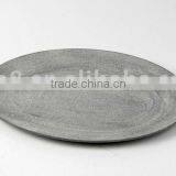 DIA33CM Round Plastic Plate W/Antique Grey