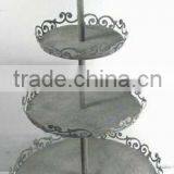 090181F-Tiered Plate Metal Cupcake Stand
