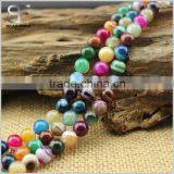 Seven Mixed Color Stripe Agate Natural Gemstone Loose Beads Strand Round Crystal Energy Stone Healing Power for Jewelry Making thumbnail-1