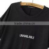 2016 Manufacturer China Wholesale Clothing Round Collar Black Mini Short t Shirt for Girls Loose Designs thumbnail-4