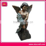 custom metal sculpture baby angel figurine with color painting for home decor