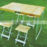 Outdoor Foldable Wooden Picnic Table Beach Table Camping Table thumbnail-1