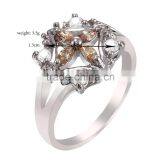 Elegant Women Purple Cubic Zirconia Flower Shaped Women Engagement Ring thumbnail-4