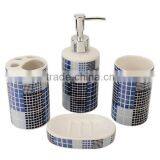 Colourful 4pcs Ceramic Bathroom Accessory Set thumbnail-3