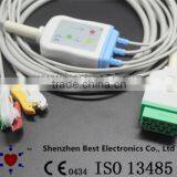 Compatible Dash 2500 ECG Cable and Leadwires With 3 Leads