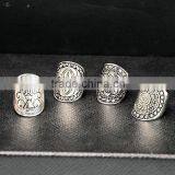 Women Antique Silver Festival Gypsy Bohemian Boho Totem Carved Retro Finger Ring 1 Piece thumbnail-3