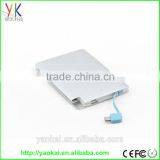 Promotional Newest 2600mah Manual for Power Bank Charger Christmas Gift Credit Card Power Bank Charger 2000mah With OEM Service