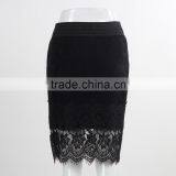 F5S43022 New Arrival Women Elastic Waistband Eyelash Lace Hem Skirts thumbnail-4