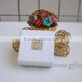 Elegant Wedding Ring Jewelry Box With Beaded Name Plate of S