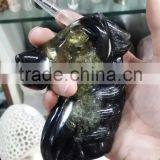 Natural Smoke Citrine Quartz Crystal Unicorn Hippocampus Manual Carvings thumbnail-6