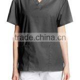 Purple Unisex Medical Scrub Set Workwear V-neck 2 Pocket Top and Pant 2 Piece Set thumbnail-4