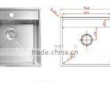 POATS PS-1111 Stainless Steel Sink Overall Size: 540X500X185mm thumbnail-1