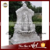 Western-Style Lady Statue White Marble Wall Fountain
