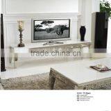 E360 Living Room Furniture Stainless Steel Marble l Shaped TV Cabinet thumbnail-2