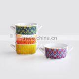 Stoneware Japanese Style Bowl in Handpainted Design or Decal Printing With Chopsticks Holder thumbnail-2