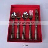 Brass Cutlery Set in Mat Crome Finish Other Styles Available and Cylindrical Handle thumbnail-1