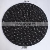 Round Glass bead place mat Black colour with transparent beads available in more colours