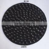Round Glass Bead Place Mat Black Colour With Transparent Beads Available in More Colours thumbnail-1