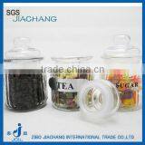 Chinese Style Recycled Glass Tea Sugar Coffee Jar With Brand and Lid thumbnail-1