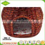 China Supplier Wholesale Handmade Popular Comfortable Small Wicker Rattan Indoor Dog Cat House thumbnail-3