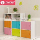 Colorful DIY Assembly Wood Cabinet Wooden Cube Storage Home Furniture Storage Boxes Cabinet