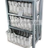 DRAWER SET WICKER STORAGE GREY WASH thumbnail-1