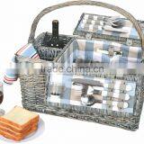 Hot-selling Handmade Wholesale Cheap Willow Wicker Picnic Basket Food Covers for 4 Person thumbnail-3