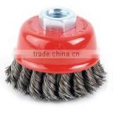 knot wire cup brush/twisted wire cup brush