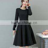 2016 Customized Manufacture Fashionable Wholesale Women Plain Color Dress Long-sleeve Spring Autumn Ladies Dress thumbnail-5