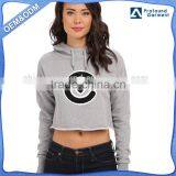 Women Custom Print French Terry Crop Top Hoodie thumbnail-1
