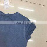 Women Blank Long Washed T-shirt Stock Garment thumbnail-5