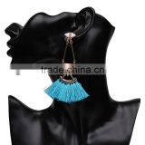 Bohemian Jewelry Vintage Alloy Long Colorful Tassel Charms Earrings for Women thumbnail-2