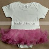 Sublimation blank baby romper tutu skirt 100% polyester for sublimation print. no minimum quantity.