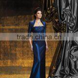 Satin Long Sleeve Blue Evening Gown Models thumbnail-2