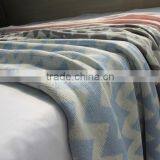 King Size 100% Organic Cotton Zigzag Knitted Blanket thumbnail-3