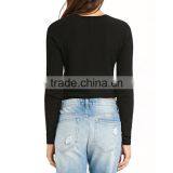 Slim Fit Short Body Round Neck Long Raglan Sleeve Melange Woolen Sweater thumbnail-3