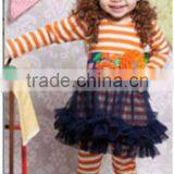 Imported Clothes Child Kids Wear Manufacturers Summer Girls Cheap China Wholesale Kids Orange Stripes Clothing thumbnail-1