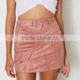 Runwaylover 130 Europe And American Style Ladies High Waist Suede Mini Skirt With Zipper thumbnail-4