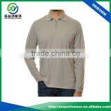 Long Sleeve Dry Fit Material 1/4 Zipper Design Grey Color Polo Shirt thumbnail-1