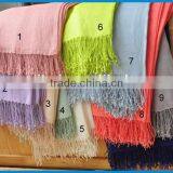 High Quality Solid Colour Lady's Fashionable Linen Scarf thumbnail-2