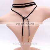 New Fashion Jewelry Black Leather Bow Choker DIY Necklace Gift for Women Girl thumbnail-2