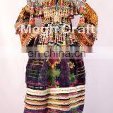 Handmade Balochi Coins Dress-Kuchi Vintage Tribal Dress -Kohistani Ethnic Costume Dress With Tassels