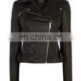 Genuine sheep leather jacket for women, ladies biker leather jacket