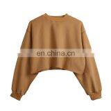 Custom Logo Long Sleeve Bulk Blank Women Blank Cropped Top Hooded Sweater thumbnail-3