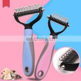 Pet Grooming Tool 2 Sided Undercoat RakeTangles Hair Remove Dog Knot Brush thumbnail-1