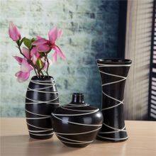 Matte Glaze Large White Stripe Sculpture Jingdezhen Ceramic Vase Decoration For Grow Fresh Flowers thumbnail-1