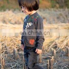 Kids Cashmere Cardigan Sweater With Three-dimensional Hand Embroidery thumbnail-2